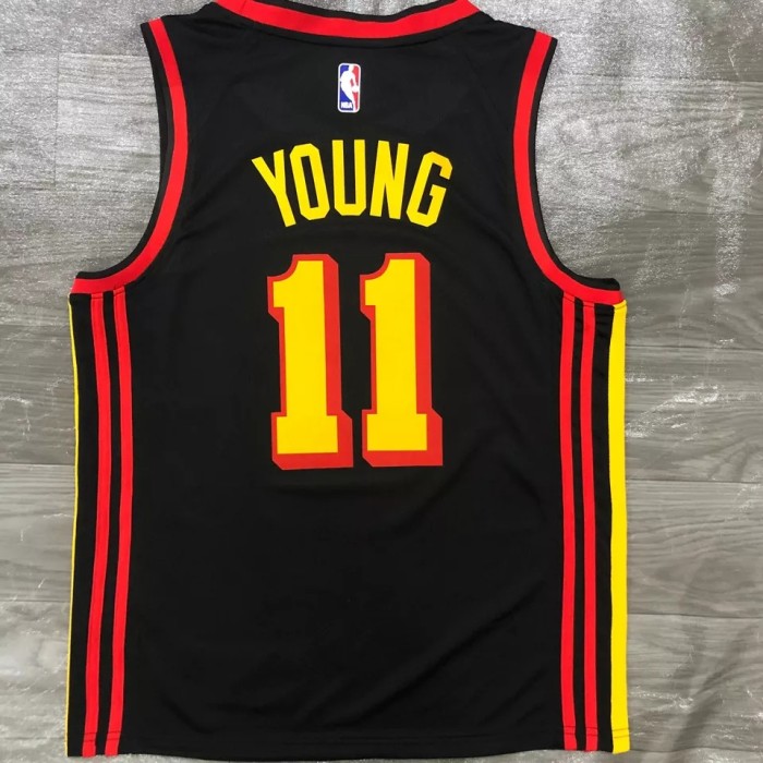 HAWKS YONNG #11 Black Top Quality Hot Pressing NBA Jersey