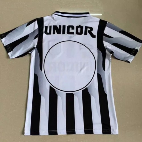 1998-1999 Santos FC Away White and Black Retro Soccer Jersey