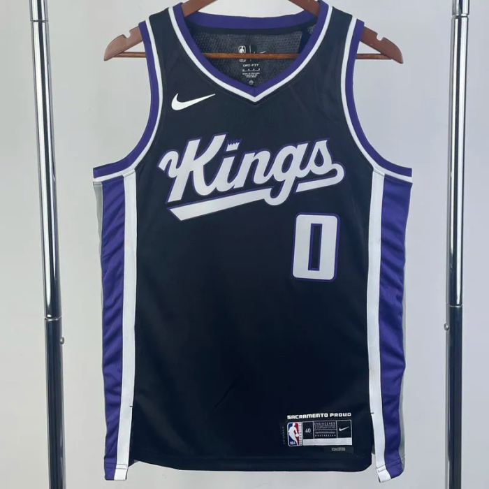 23-24 Kings MONK #0 Black Top Quality Hot Pressing NBA Jersey