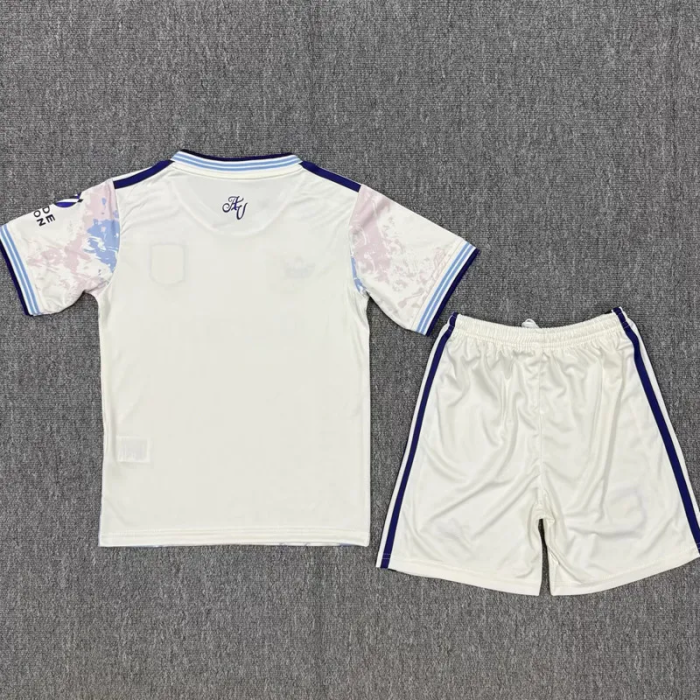 25-26 Aston Villa Third Kids Soccer Jersey 1:1 Thai Quality*带广告