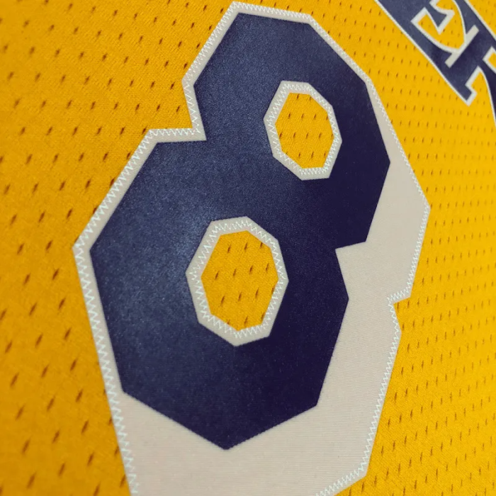 1997 LAKERS BRYANT #8 Yellow Retro Top Quality Hot Pressing NBA Jersey