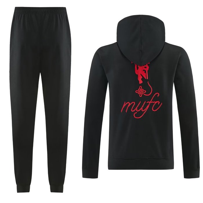26-27 Man Utd Black Hoodie Tracksuit (卫衣套装)
