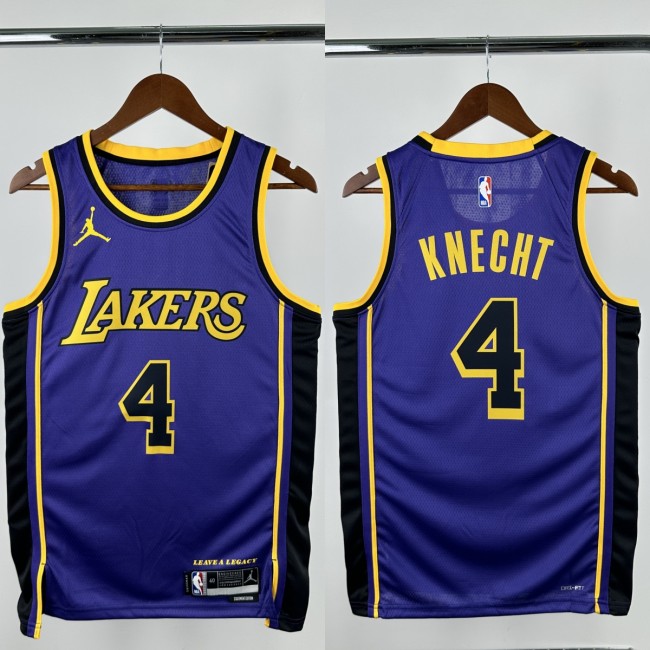 22-23 LAKERS KNECHT #4 Purple Top Quality Hot Pressing NBA Jersey (Trapeze Edition) 飞人版