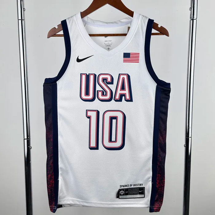 2024 Olympic Game USA TATUM # 10 White Basketball Jersey