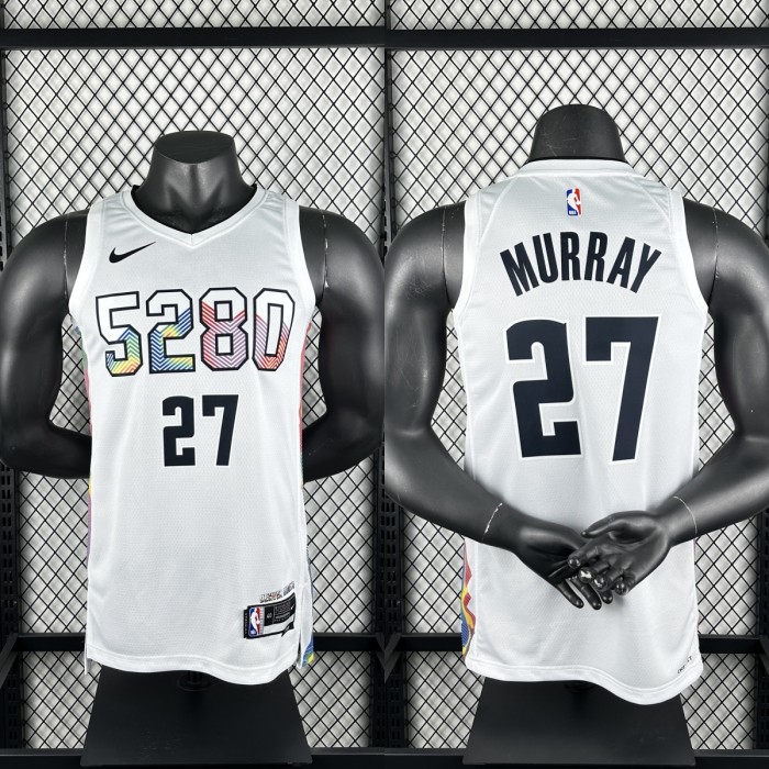 24-25 Nuggets MURRAY #27 White City Edition Top Quality Hot Pressing NBA Jersey