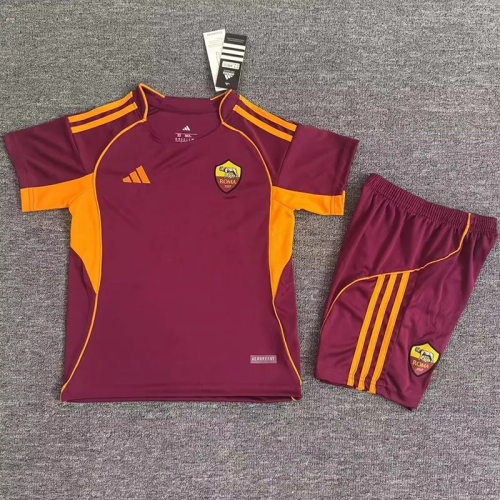 25-26 Roma Home Kids Soccer Jersey