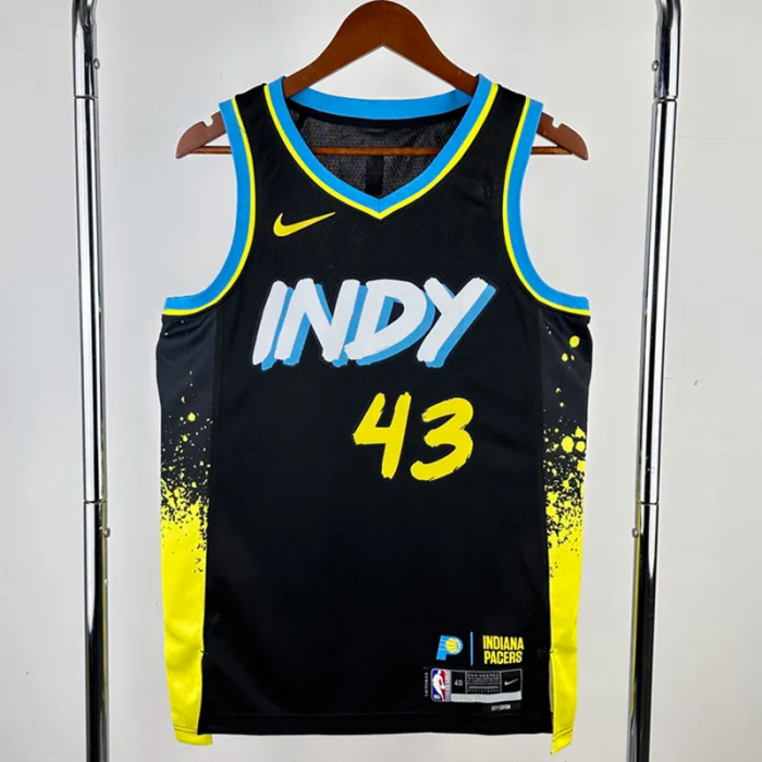 23-24 Indiana Pacers SIAKAM #43 Black City Edition Top Quality Hot Pressing NBA Jersey