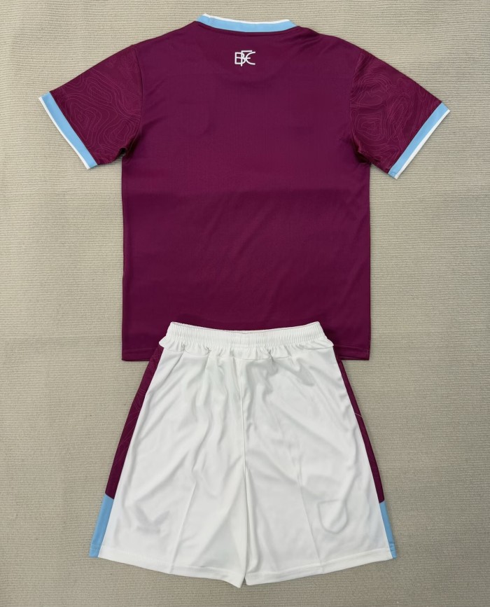 25-26 Burnley Home Kids Soccer Jersey