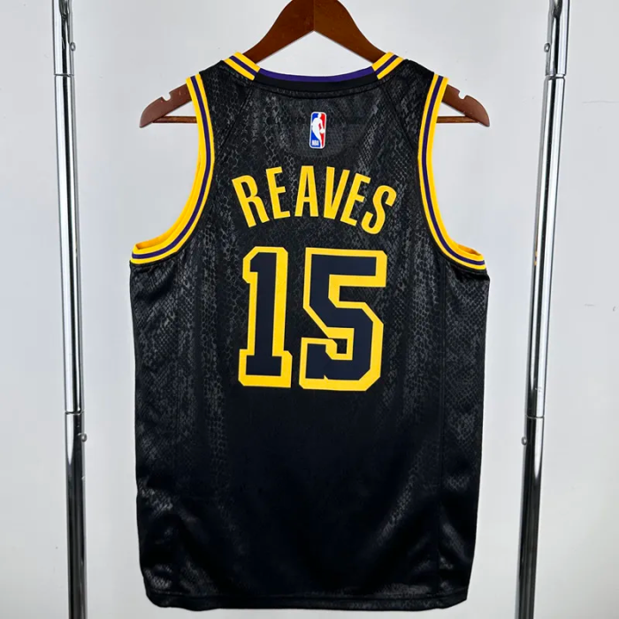 LAKERS REAVES #15 Black Top Quality Hot Pressing NBA Jersey
