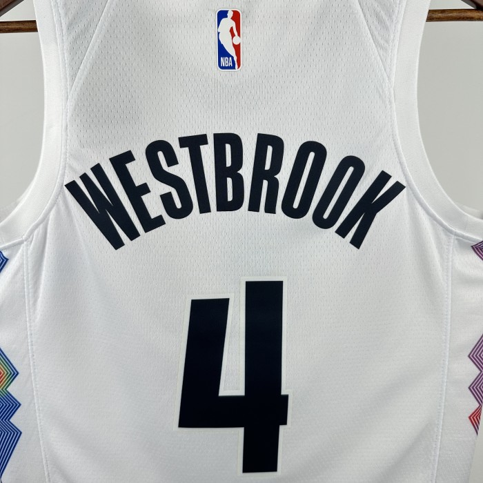 24-25 Nuggets WESTBROOK #4 White City Edition Top Quality Hot Pressing NBA Jersey