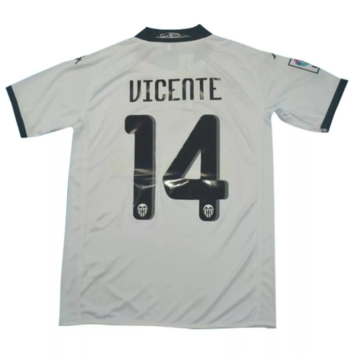 2009 Valencia Home White Retro Soccer Jersey