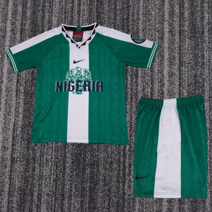 1996 Nigeria Home Retro Kids Soccer Jersey