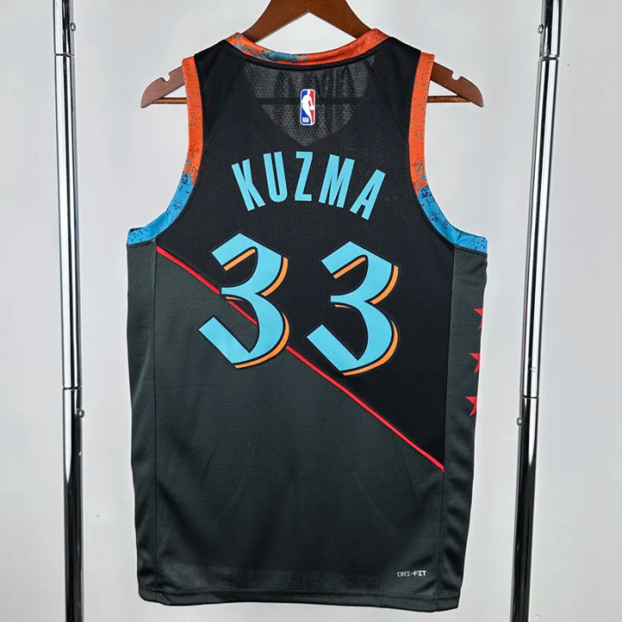 23-24 Wizards KUZMA #33 Black City Edition Top Quality Hot Pressing NBA Jersey