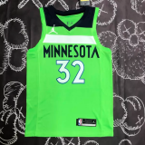 Timberwolves TOWNS #32 Fluorescent Green Top Quality Hot Pressing NBA Jersey