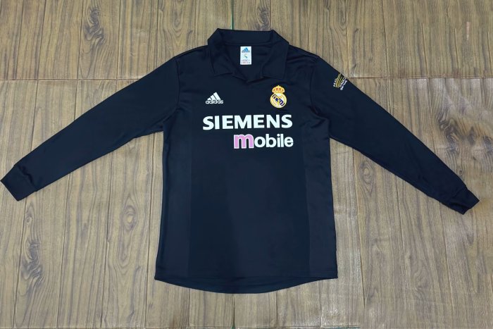 2002-2003 RMA Centenary Away Long Sleeve Retro Soccer Jersey