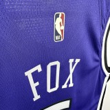24-25 KINGS FOX #5 Purple Retro Top Quality Hot Pressing NBA Jersey(V领）