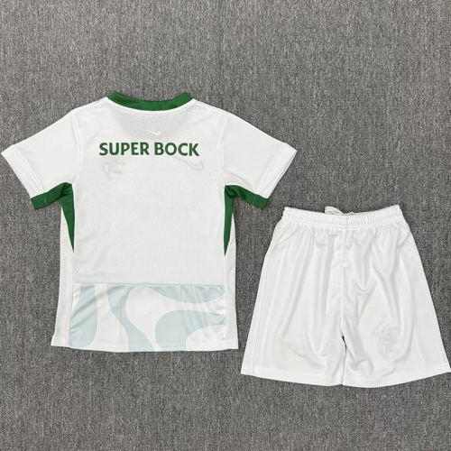 25-26 Sporting Lisbon Away Kids Soccer Jersey 1:1 Thai Quality