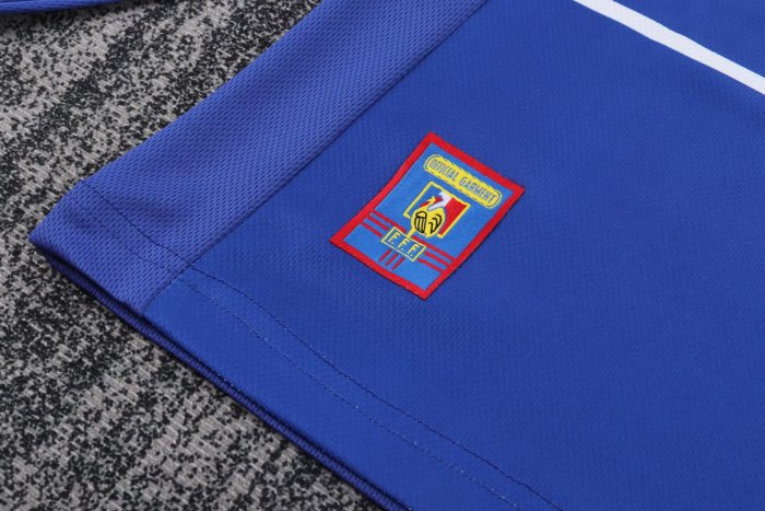 1998 France Home Long sleeves Retro Kids Soccer Jersey