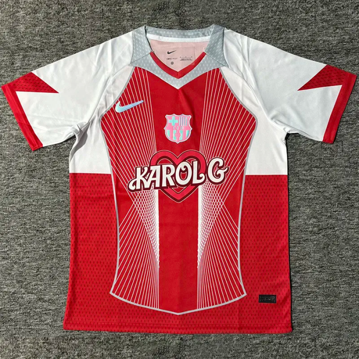 25-26 BAR Red White Special Edition Fans Training Shirts 1:1 Thai Quality