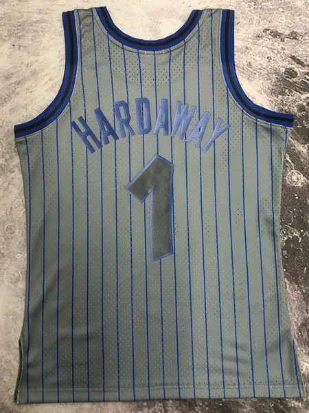 1994-95 Magic HARDAWAY #01 Grey Retro Top Quality Hot Pressing NBA Jersey