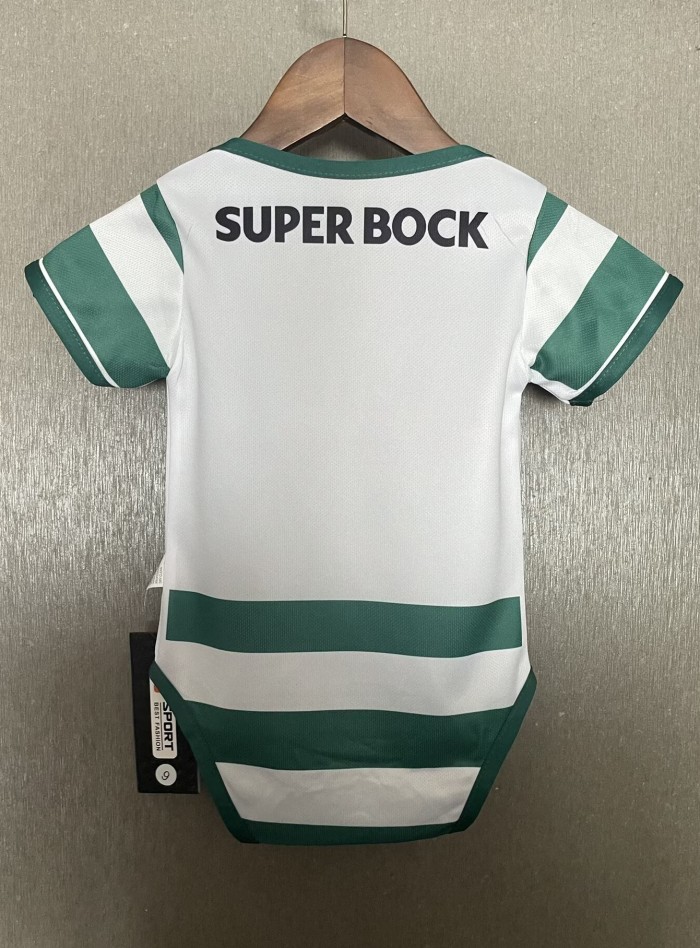 25-26 Sporting Lisbon Home Baby Infant Crawl Suit 1:1 Thai Quality
