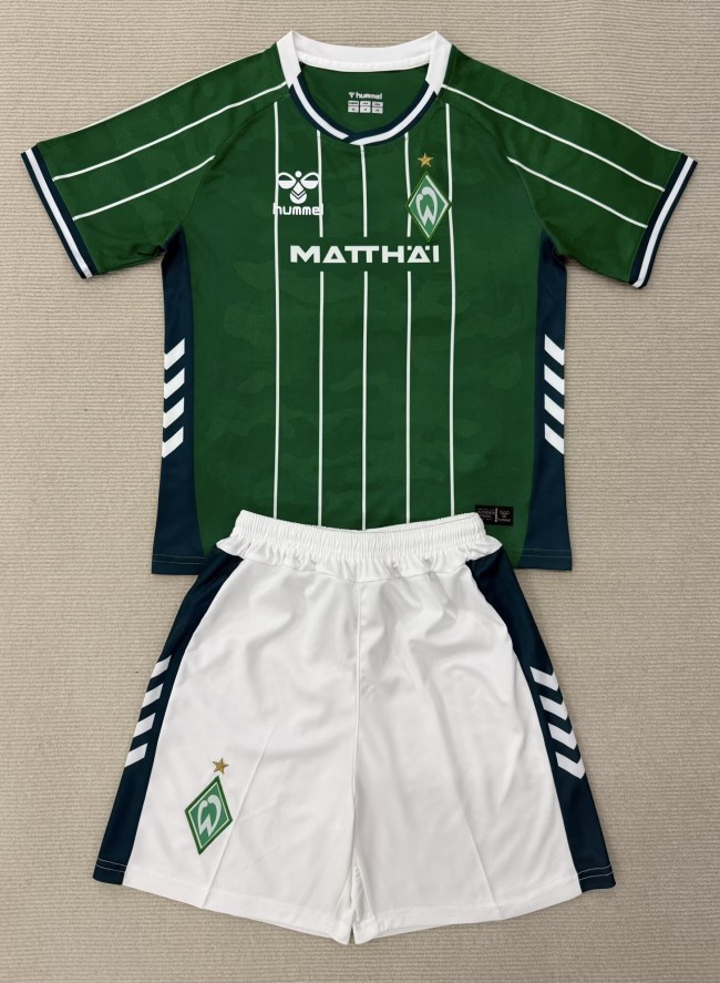 25-26 Werder Bremen Home Kids Soccer Jersey