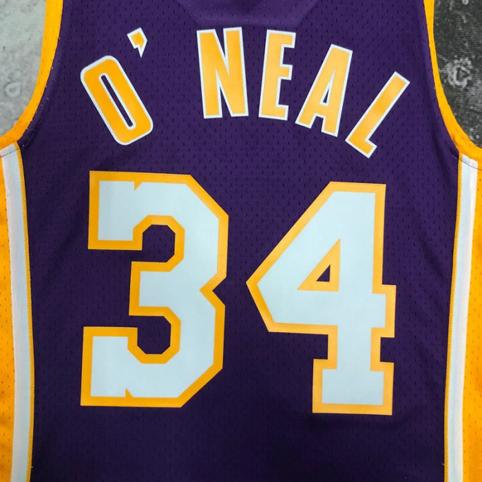 2000 LAKERS O‘NEAL #34 Purple Retro Top Quality Hot Pressing NBA Jersey