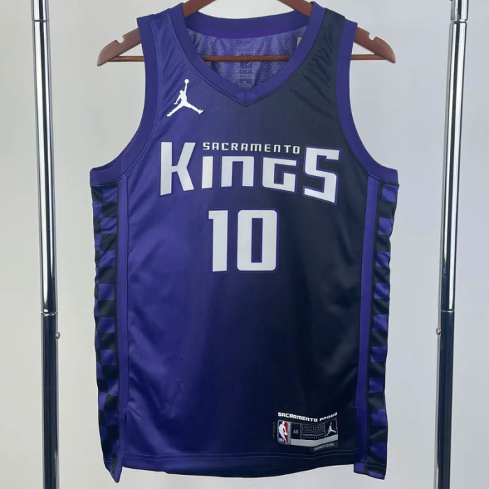 23-24 Kings SABONIS #10 Purple Top Quality Hot Pressing NBA Jersey (Trapeze Edition)飞人版