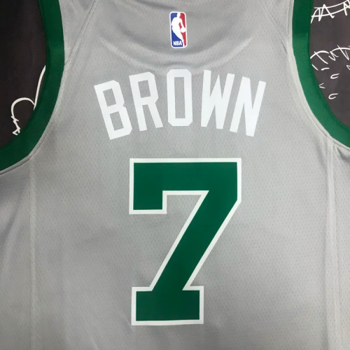 CELTICS BROWN #7 Gray Top Quality Hot Pressing NBA Jersey