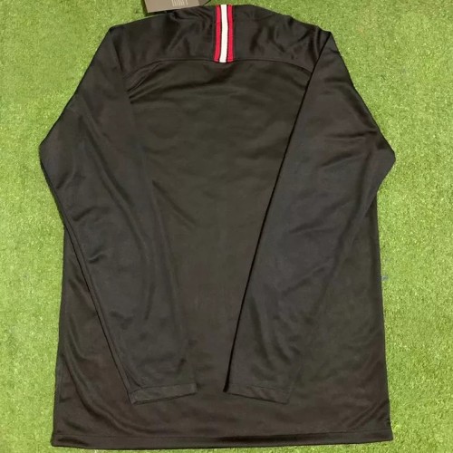2018-2019 PSG Paris Jordan Black Long Sleeve Retro Soccer Jersey