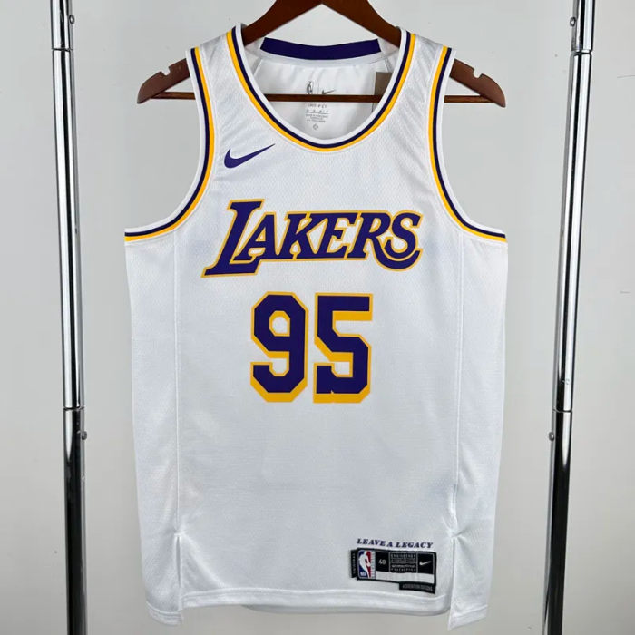 22-23 LAKERS TOSCANO #95 White Top Quality Hot Pressing NBA Jersey