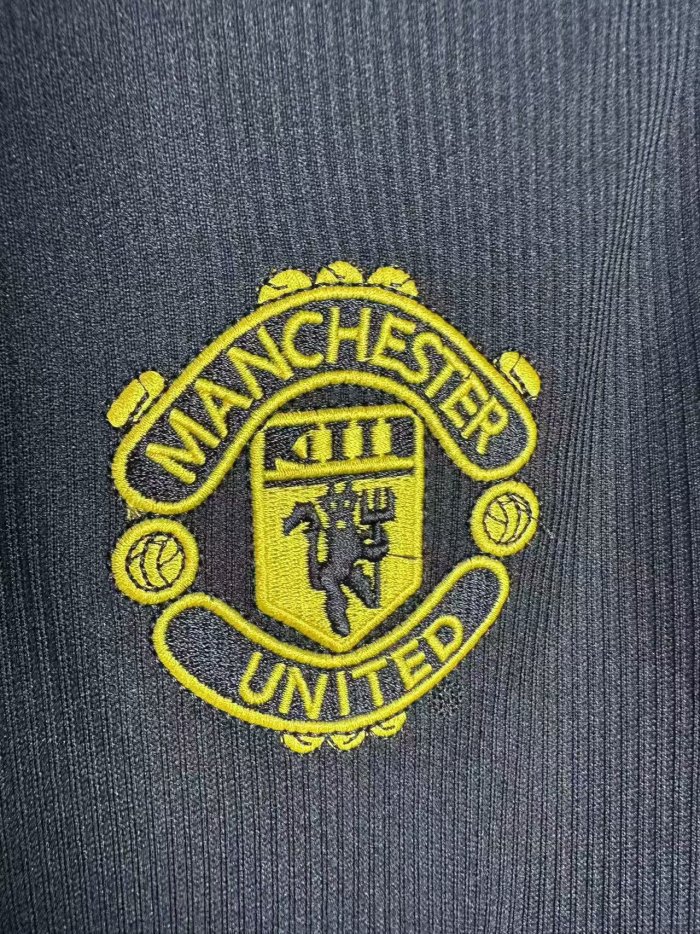 1998 Man Utd Black Long Sleeve Retro Soccer Jersey