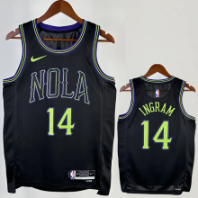 23-24 Pelicans INGRAM #14 Black City Edition Top Quality Hot Pressing NBA Jersey