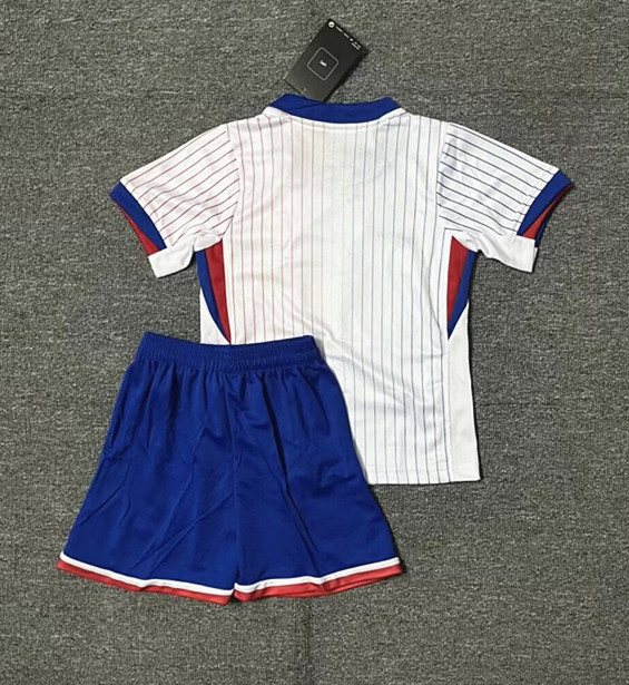 2024 France European Cup Away Kids Soccer Jersey
