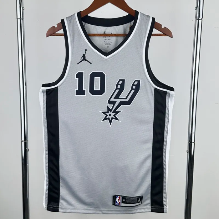 20-21 SA Spurs SOCHAN #10 Grey Top Quality Hot Pressing NBA Jersey (Trapeze Edition)