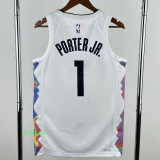 24-25 Nuggets PORTERJR. #1 White City Edition Top Quality Hot Pressing NBA Jersey
