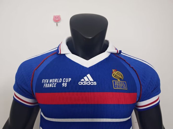 1998 France Home Player Version Retro Soccer Jersey*球员