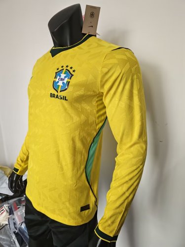 2026 Brazil Home Long Sleeve Player Version Soccer Jersey (长袖球员)