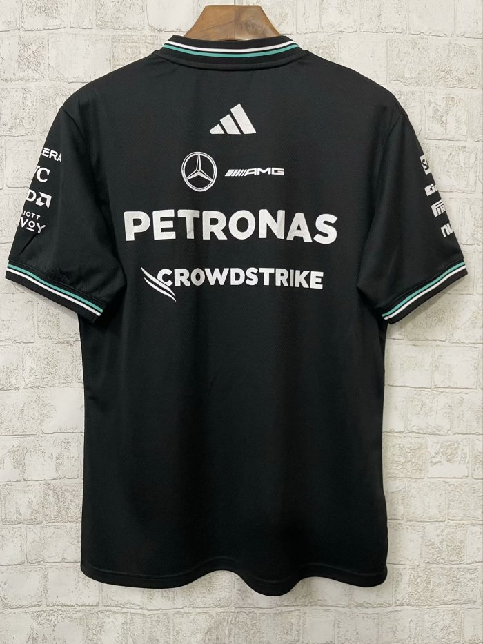 2025 F1 Benz New Pattern Short Sleeve Racing Suit