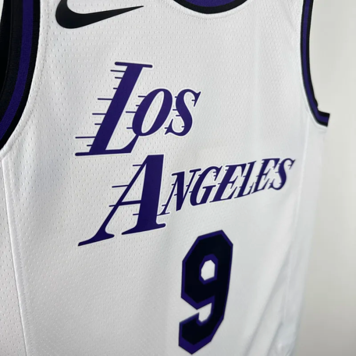22-23 LAKERS JAMES JR. #9 White City Edition Top Quality Hot Pressing NBA Jersey