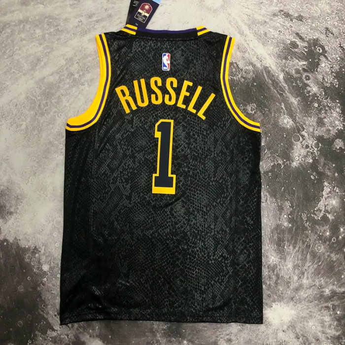 LAKERS RUSSELL #1 Black Top Quality Hot Pressing NBA Jersey