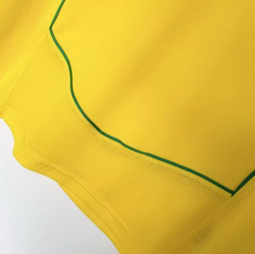 2004 Brazil Home Long sleeves Retro Soccer Jersey 