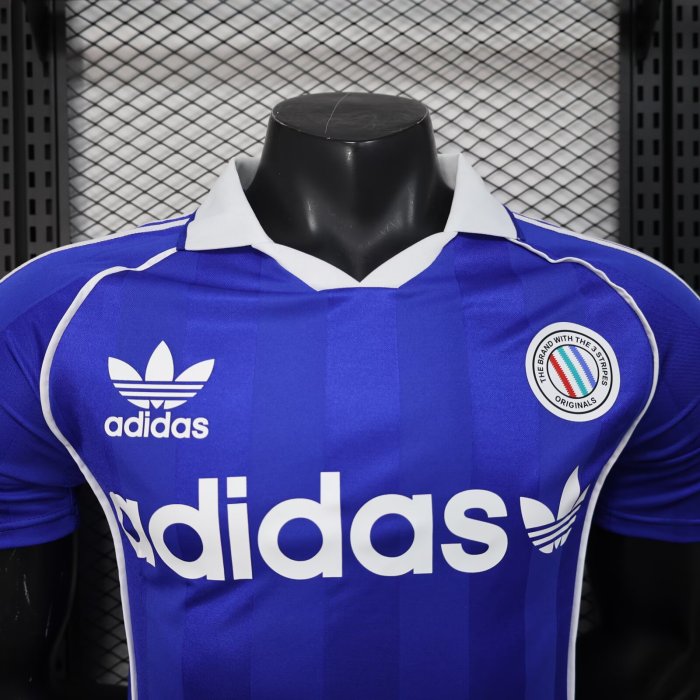 2025 AD Blue Player Version Polo Short Sleeve 1:1 Thai Quality