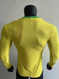 25-26 Brazil Home Long Sleeve Player Version Soccer Jersey (长袖球员)*带星