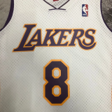 2003-04 LAKERS BRYANT #8 White Retro Top Quality Hot Pressing NBA Jersey