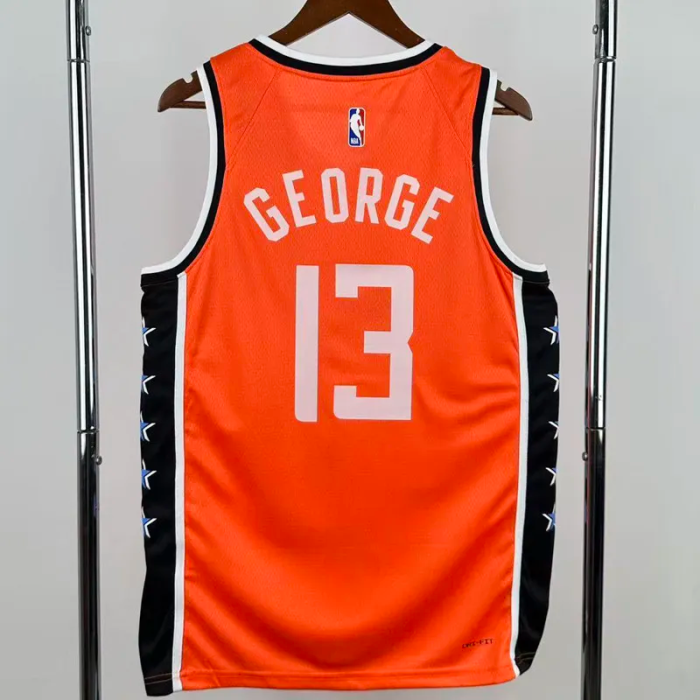 25-26 Clippers GEORGE #13 Orange City Edition Top Quality Hot Pressing NBA Jersey