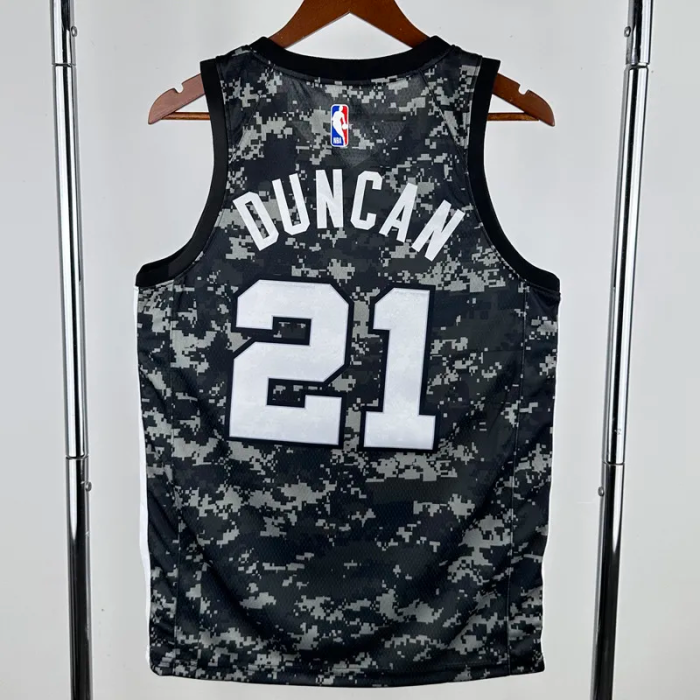 SA Spurs DUNCAN #21 Camouflage color Top Quality Hot Pressing NBA Jersey