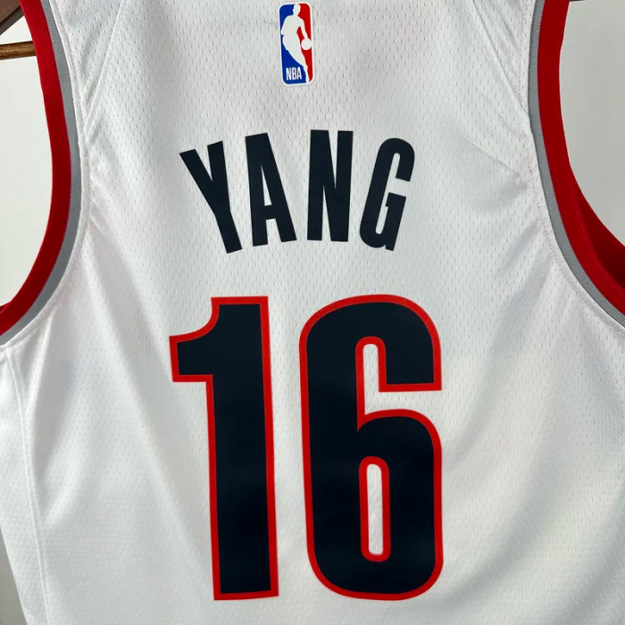 22-23 Trail Blazers YANG #16 White Top Quality Hot Pressing NBA Jersey