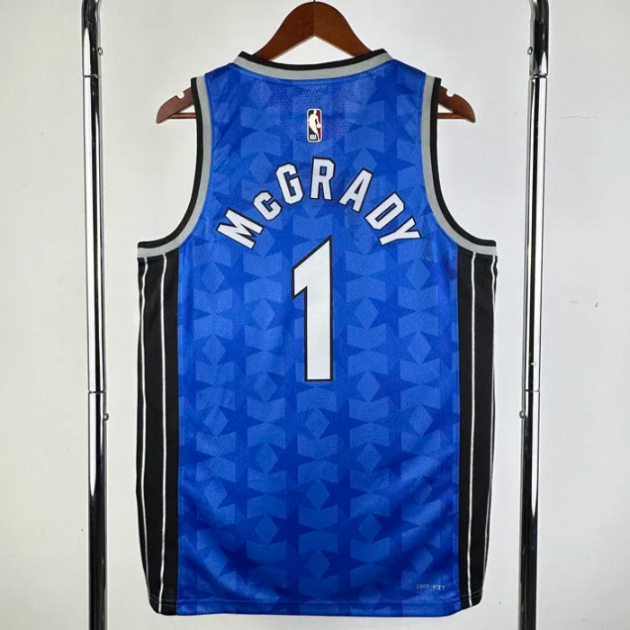 23-24 Magic McGRADY #1 Dark Blue Top Quality Hot Pressing NBA Jersey (Retro Logo)(V领)