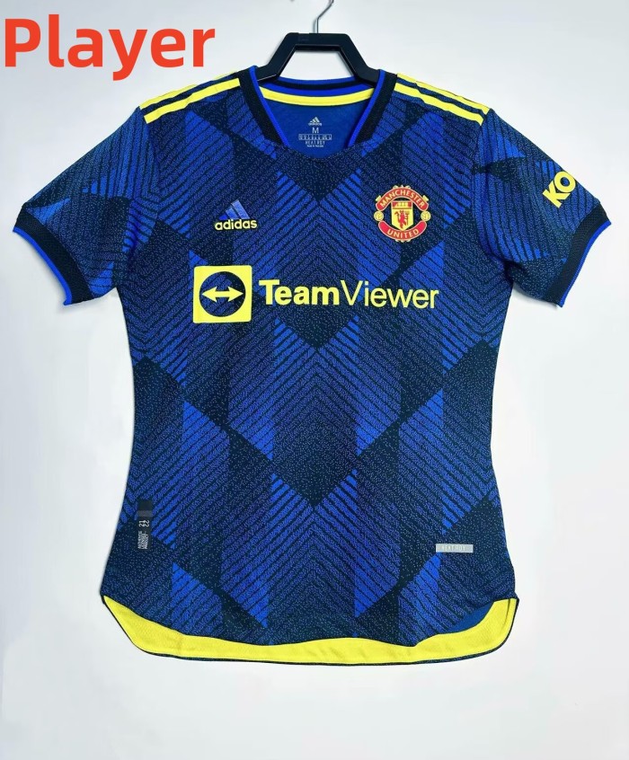 2021-2022 Man Utd Third Player Version Retro Soccer Jersey